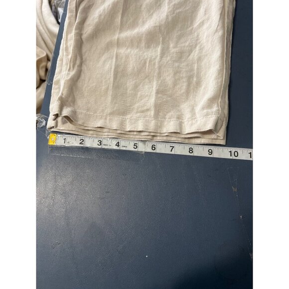 New Linen Blend Jumpsuit Sz 8 Beach Coastal Resort Vacation V-Neck Drawstring - Picture 16 of 16